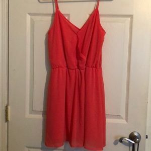 Coral pink sun dress